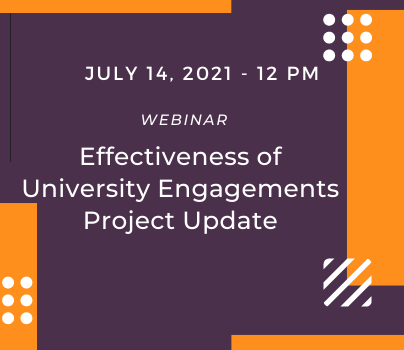 Effectiveness of University Engagements Project Update