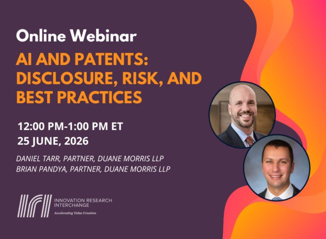 Webinar: AI and Patents: Disclosure, Risk, and Best Practices 