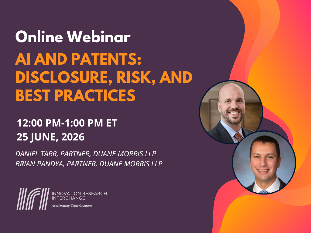 Webinar: AI and Patents: Disclosure, Risk, and Best Practices 
